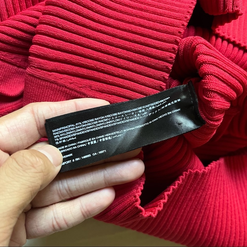 C/MEO Collective Red Ribbed Button-Side Mini Dress - Picture 4 of 4